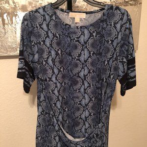 Brand New Never Worn Michael Kors Blue Print Blouse